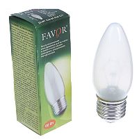 Лампа накаливания Favor B36 Свеча ДСМТ Е27 220В 60Вт 640Лм 2700К 37х100мм фото Лампа накаливания Favor B36 Свеча ДСМТ Е27 220В 60Вт 640Лм 2700К 37х100мм картинка